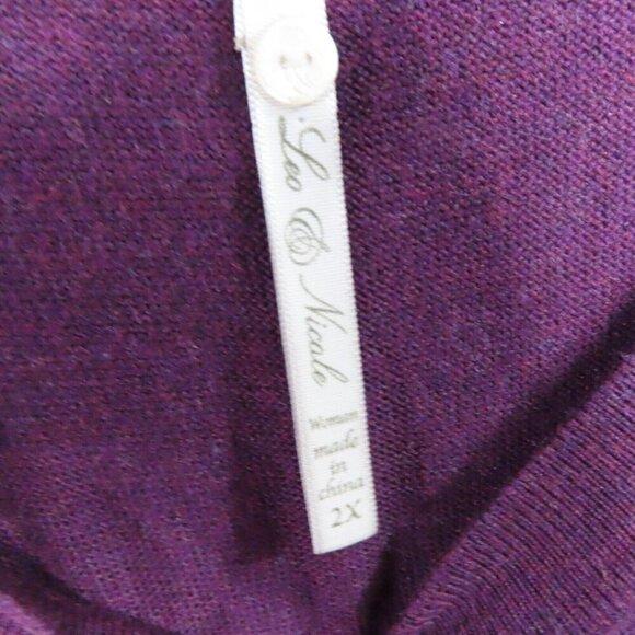 Leo & Nicole Top Plus Size 2X Round Neck Knitted Oversized Shirt Pullover Bamboo - Picture 7 of 9